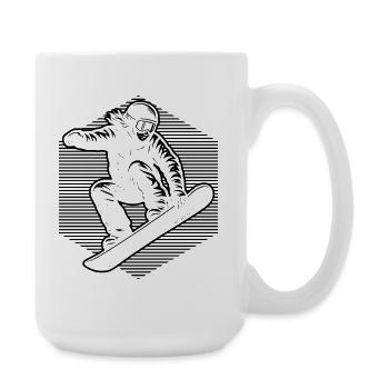 Snowboarder Design - Large Mug 440 ml - white - Right