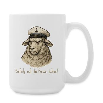 Matrose Schaf – Fresse Halten - Große Tasse 440 ml - Weiß - Rechts
