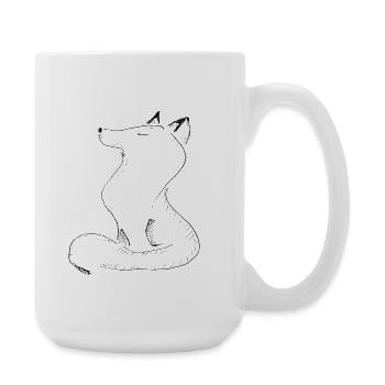 Skizzenwolf Silhouette - Große Tasse 440 ml - Weiß - Rechts
