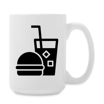 Restauration rapide, burgers, food trucks - Grande tasse 440 ml - blanc - Droite