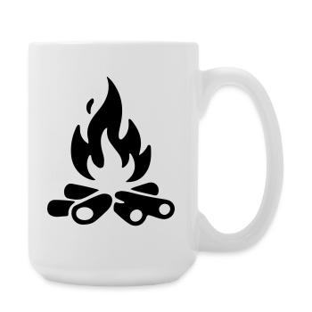 Lagerfeuer Brennholz - Große Tasse 440 ml - Weiß - Rechts