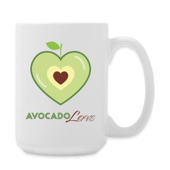 Avocado Herz Liebe - Große Tasse 440 ml - Weiß - Rechts
