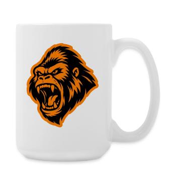 Gorilla Kopf - Große Tasse 440 ml - Weiß - Rechts