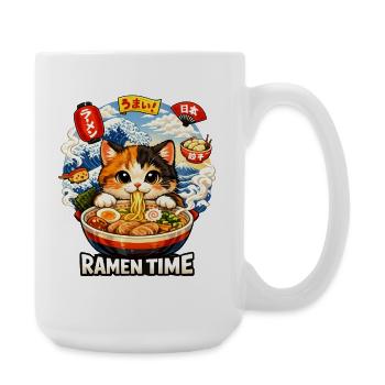 Cats Ramen Noodle Japanese Anime Manga Kawaii - Large Mug 440 ml - white - Right