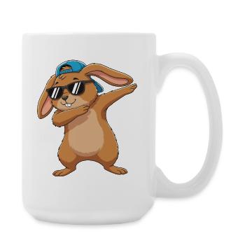 Dessins animés de lunettes de soleil en forme de lapin à appliquer - Grande tasse 440 ml - blanc - Droite
