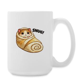 Cuddly hamster in blanket - Large Mug 440 ml - white - Right
