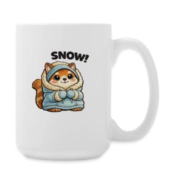 Fox in winter sweater - Large Mug 440 ml - white - Right