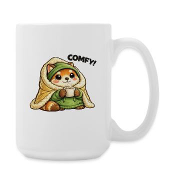 Kuschelpanda im Wintermantel - Große Tasse 440 ml - Weiß - Rechts