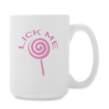 Lick Me Pink Lollipop | Cute Candy Love Design - Große Tasse 440 ml - Weiß - Rechts