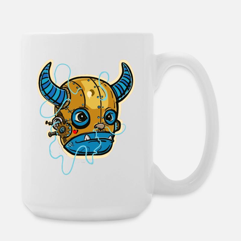 Steampunk Mechanical Bull - Large Mug 440 ml - white