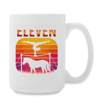 11 Geburtstag Pferde Reiterin Mädchen Geschenk - Große Tasse 440 ml - Weiß - Rechts