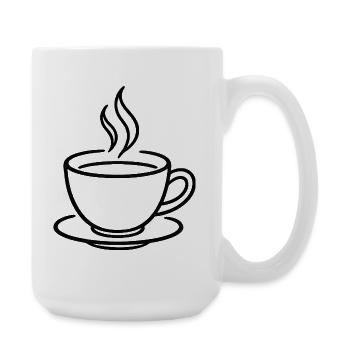 Kaffeetasse in Minimal-Linien - Große Tasse 440 ml - Weiß - Rechts