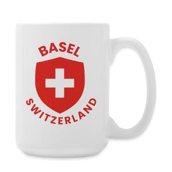 Basel shield Swiss cross - Large Mug 440 ml - white - Right