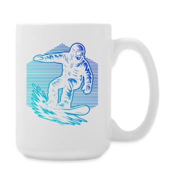Vintage Snowboard Design für Snowboard - Große Tasse 440 ml - Weiß - Rechts