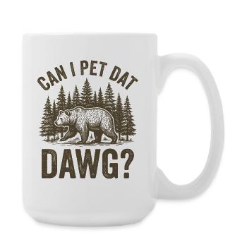 Puis-je caresser ce chien drôle d’animal de la forêt - Grande tasse 440 ml - blanc - Droite