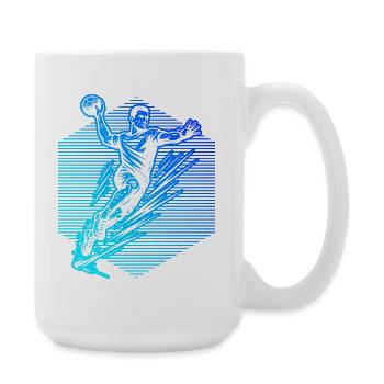 Motif clair de handball pour le quotidien pour les hommes - Grande tasse 440 ml - blanc - Droite