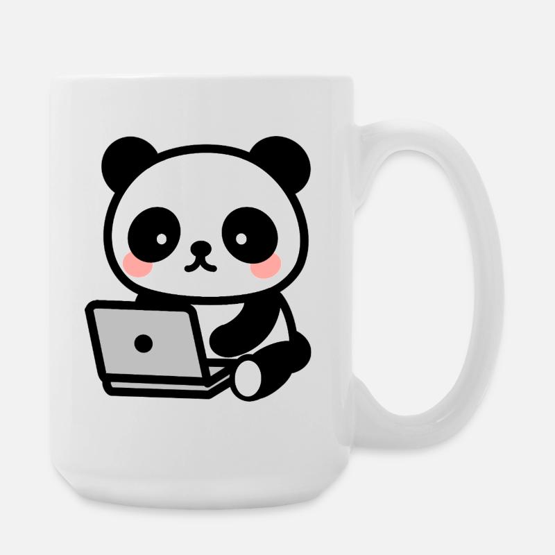Panda kawaii geek - dessin mignon - Grande tasse 440 ml - blanc