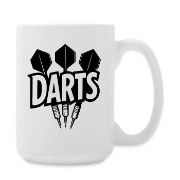 Darts Schriftzug mit Dartpfeilen - Große Tasse 440 ml - Weiß - Rechts