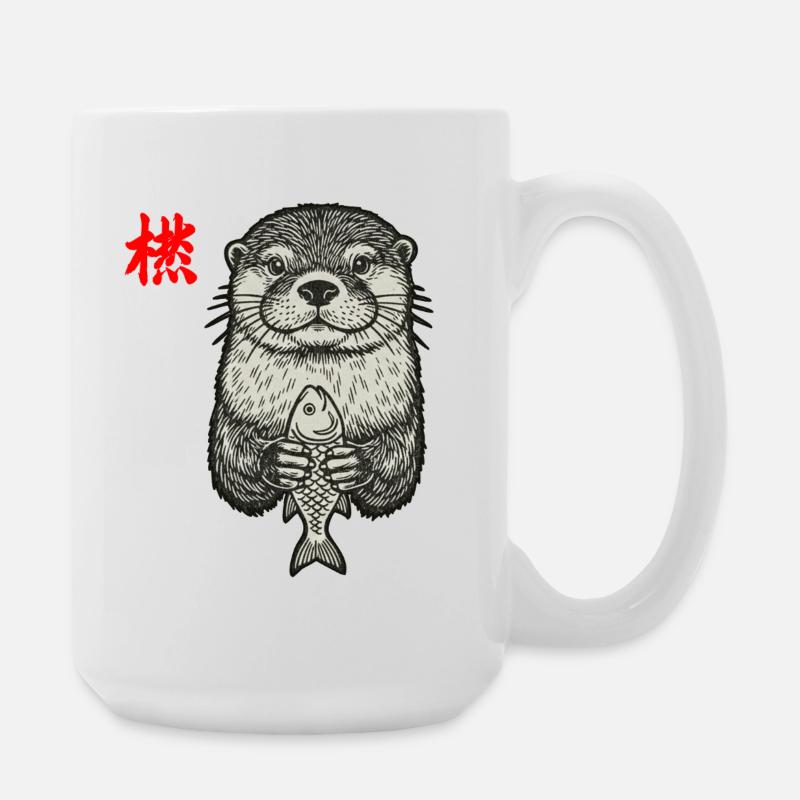 Otter Asiatisch - Große Tasse 440 ml - Weiß