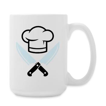 Chef's Hat Knife Logo - Large Mug 440 ml - white - Right