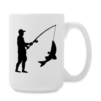 Fishing Anglers - Large Mug 440 ml - white - Right