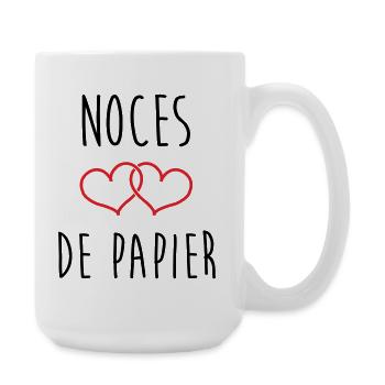 Noces de papier 37 ans de mariage - Grande tasse 440 ml - blanc - Droite