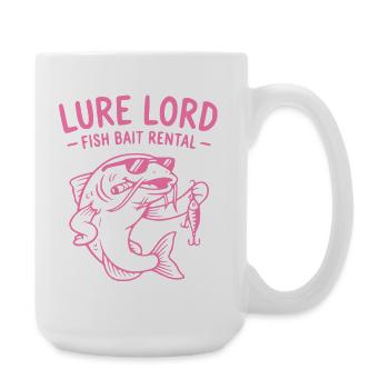Lure Lord, Funny Angler T-Shirt, Hoodie, Socks - Large Mug 440 ml - white - Right