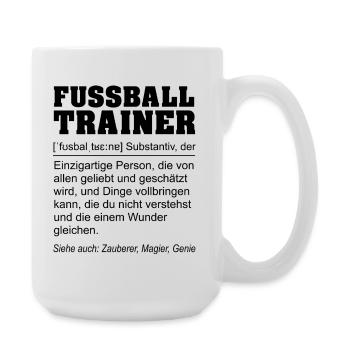 Lustige Definition Fußballtrainer Geschenk - Große Tasse 440 ml - Weiß - Rechts