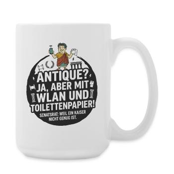 Antike WLAN Toilettenpapier Humor - Große Tasse 440 ml - Weiß - Rechts