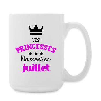 Princesse née en Juillet Joli Cadeau Naissance - Grande tasse 440 ml - blanc - Droite