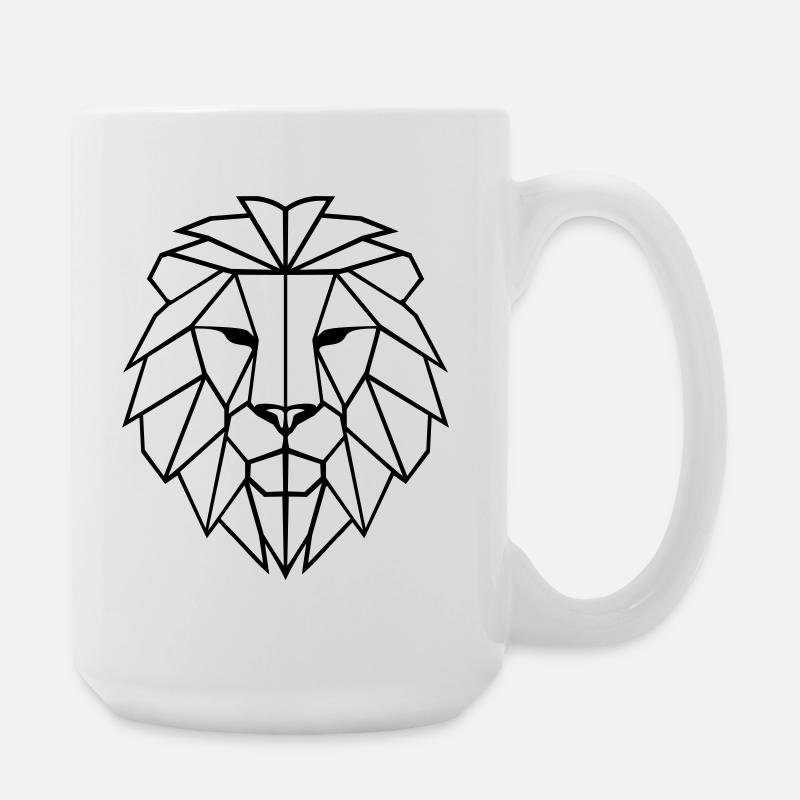 Lion Polygon - Large Mug 440 ml - white