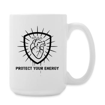 Protéger fort votre bouclier énergétique - Grande tasse 440 ml - blanc - Droite