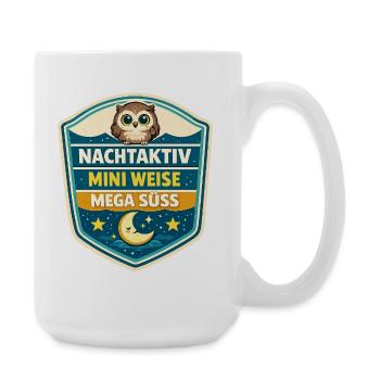 Nachtaktiv Weise Mega Süß - Große Tasse 440 ml - Weiß - Rechts