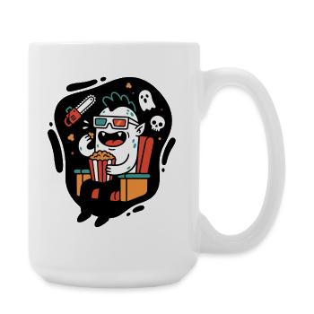 Kinomonster Popcorn Spaß - Große Tasse 440 ml - Weiß - Rechts
