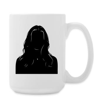 Sillouhette Frau - Große Tasse 440 ml - Weiß - Rechts