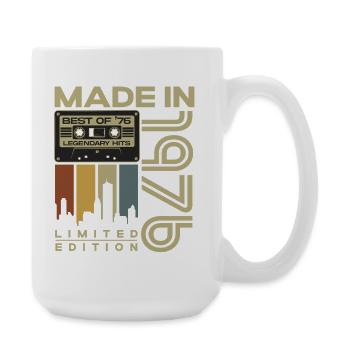 1976 geboren Jahrgang Vintage Geburtstag Geschenk - Große Tasse 440 ml - Weiß - Rechts