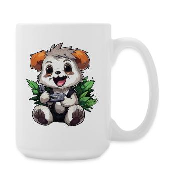 Panda Gamer with Controller - Large Mug 440 ml - white - Right