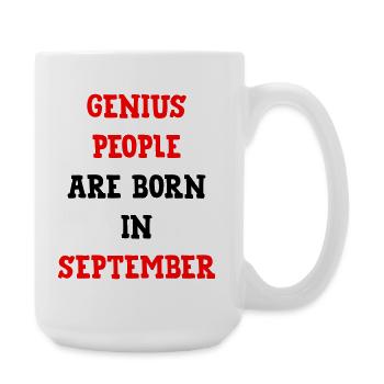 Baby gift The geniuses are born in September - Large Mug 440 ml - white - Right