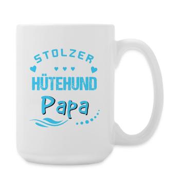 Stolzer Hütehund Papa - Große Tasse 440 ml - Weiß - Rechts