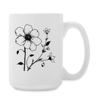 Fleur de vigne fleurie fleur cadeau Fête des Mères - Grande tasse 440 ml - blanc - Droite