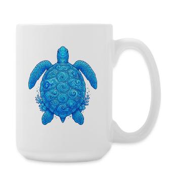 Blue Sea Turtle - Large Mug 440 ml - white - Right