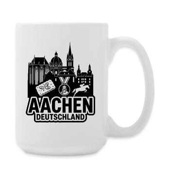 Aachen NRW Nordrhein-Westfalen Silhouette - Große Tasse 440 ml - Weiß - Rechts