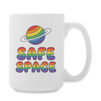 LBGTQIA+ Safe Space Pride Month Aufkleber – Safe Spa - Große Tasse 440 ml - Weiß - Rechts