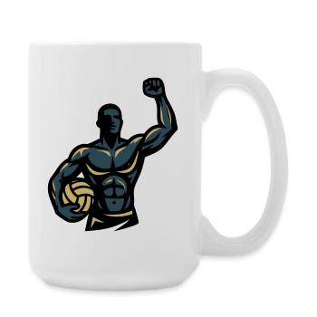 Beach Volleyball Player Muscles Athlete Team - Large Mug 440 ml - white - Right