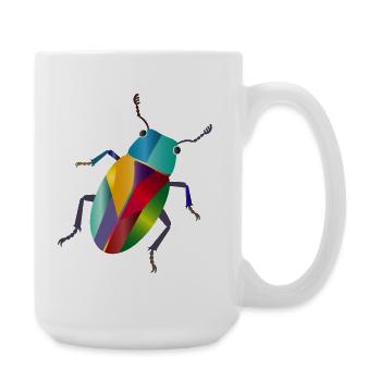 Bunter Juwelkäfer Regenbogen Stil - Große Tasse 440 ml - Weiß - Rechts