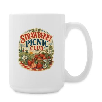 Strawberry Picknick Sommer Design für Frauen/ Uni - Große Tasse 440 ml - Weiß - Rechts