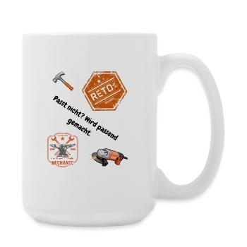 Schlosser Shirt: Passt nicht? Wird passend gemacht - Große Tasse 440 ml - Weiß - Rechts
