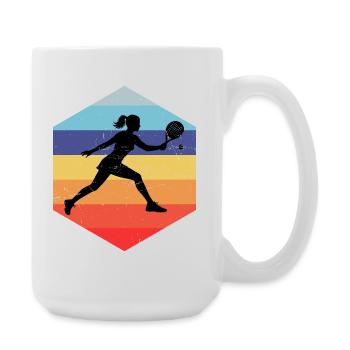 Padel Zubehör Geschenkidee für Padel Anfänger Fans - Große Tasse 440 ml - Weiß - Rechts