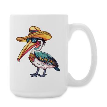 Sombrero drôle d’oiseau pélican - Grande tasse 440 ml - blanc - Droite