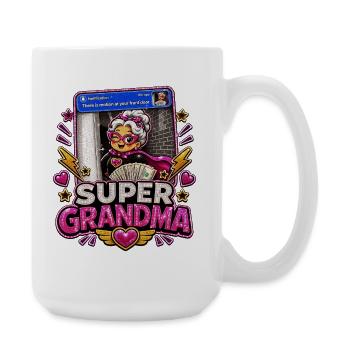 Super Grand-mère Argent sur la porte d’entrée - Mamie super-héroïne - Grande tasse 440 ml - blanc - Droite